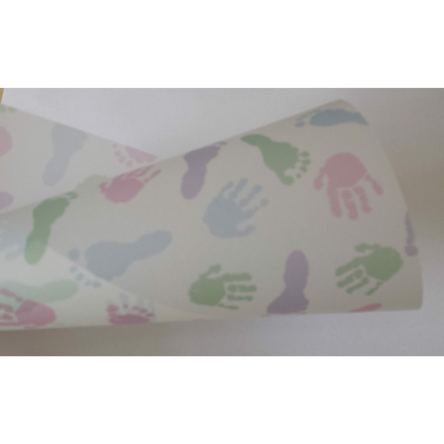 Vellum Paper A4 Printed x Baby Print Hands & Feet x 10 Sheets