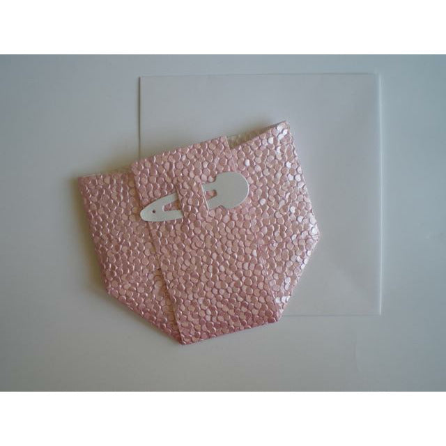 Baby Diaper Pocket DIY Invitation with Envelopes x 10 Pink