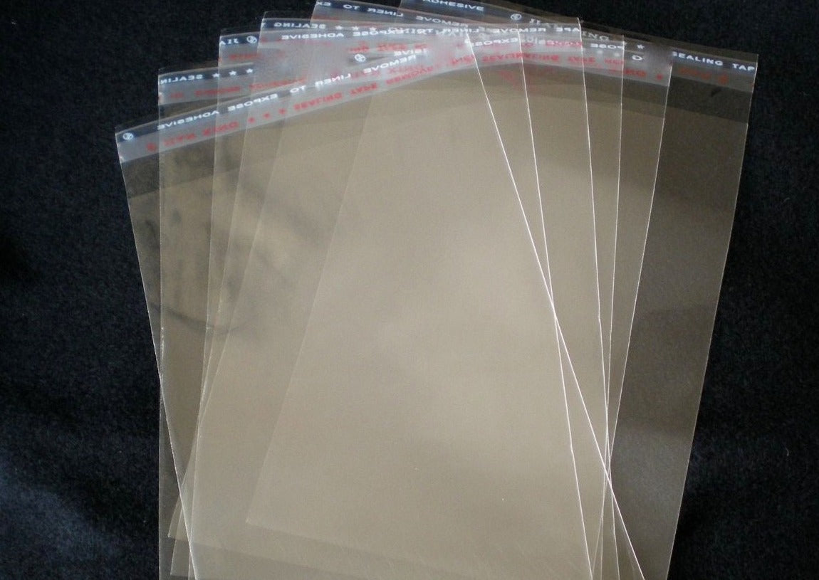 195 x 280mm Cellophane Clear Resealable Bags Pack of 100 Bags