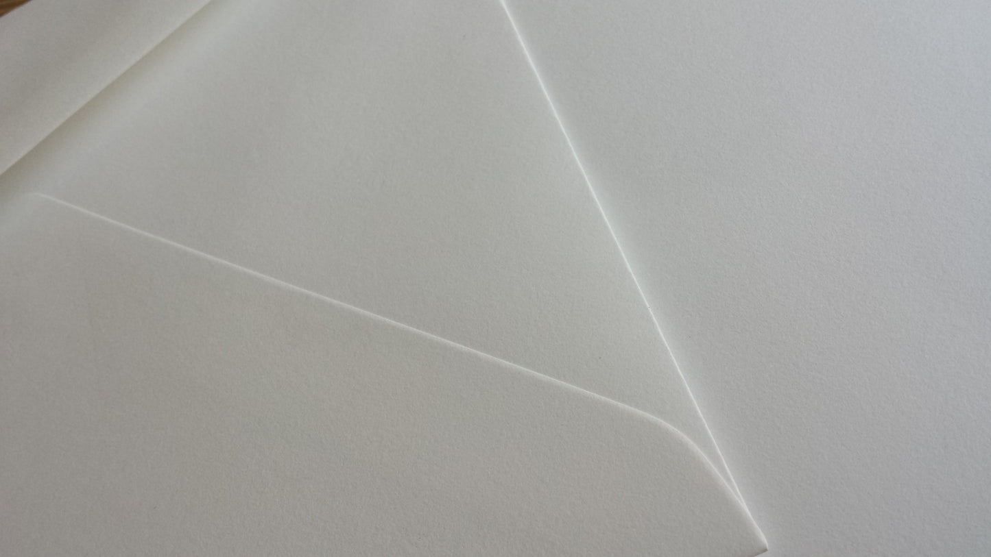 Cotton Envelopes in Ivory OR White Pack of 20 Choose a Size