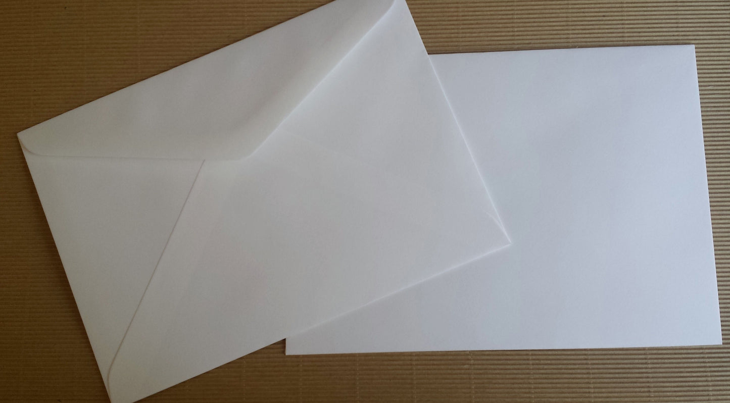 Cotton Envelopes in Ivory OR White Pack of 20 Choose a Size
