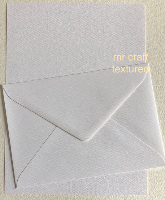 Ce-via Textured Envelopes Pack of 20 White or Cream Choose Size & Colour
