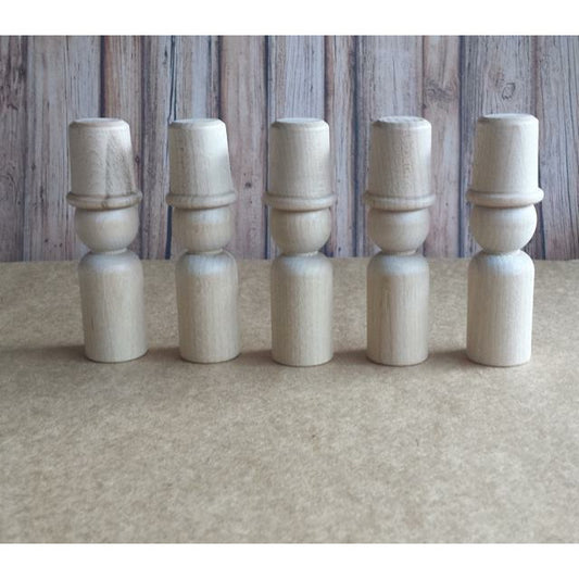 Soldiers 6 Wooden Peg Men With Hats - Waldorf / Montessori play