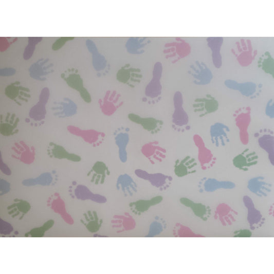 Vellum Paper A4 Printed x Baby Print Hands & Feet x 10 Sheets