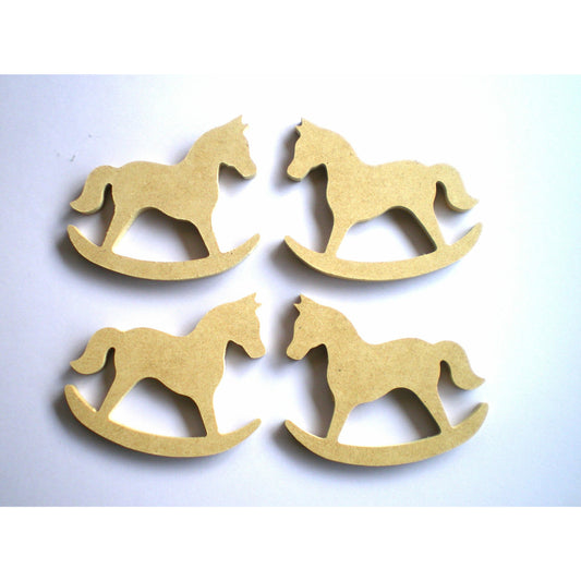 Rocking Horse LARGE x 8 Cut out's 11.5x10cm Craftwood Carousel Horse Wooden Shape