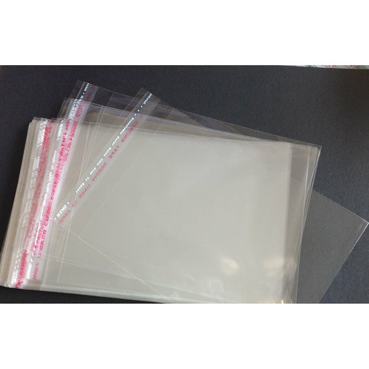 170 x 170mm Cellophane Clear Resealable Bags (Fits 160mm Square)  Pack of 100 Bags