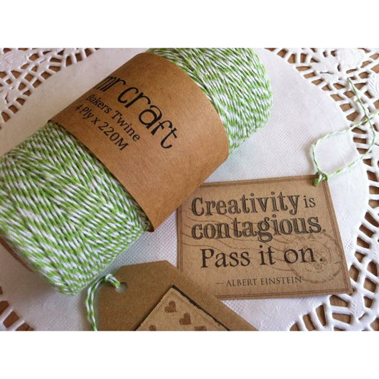 Twine - Green and White 220metres