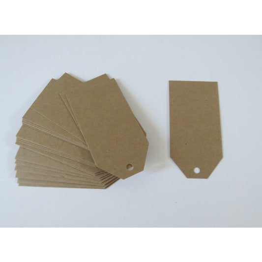Large Gift Tags Kraft Brown 60x120mm x 50 tags.
