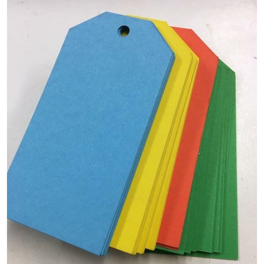 Coloured Large Blank Gift Tags 60x120mm x 50 tags.