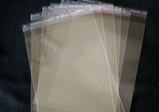195 x 280mm Cellophane Clear Resealable Bags Pack of 100 Bags