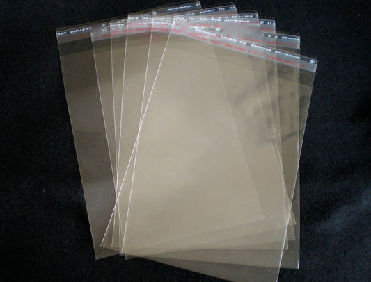 220 x 320mm  Cellophane Clear Resealable Bags  (Fits A4) Pack of 100 Bags