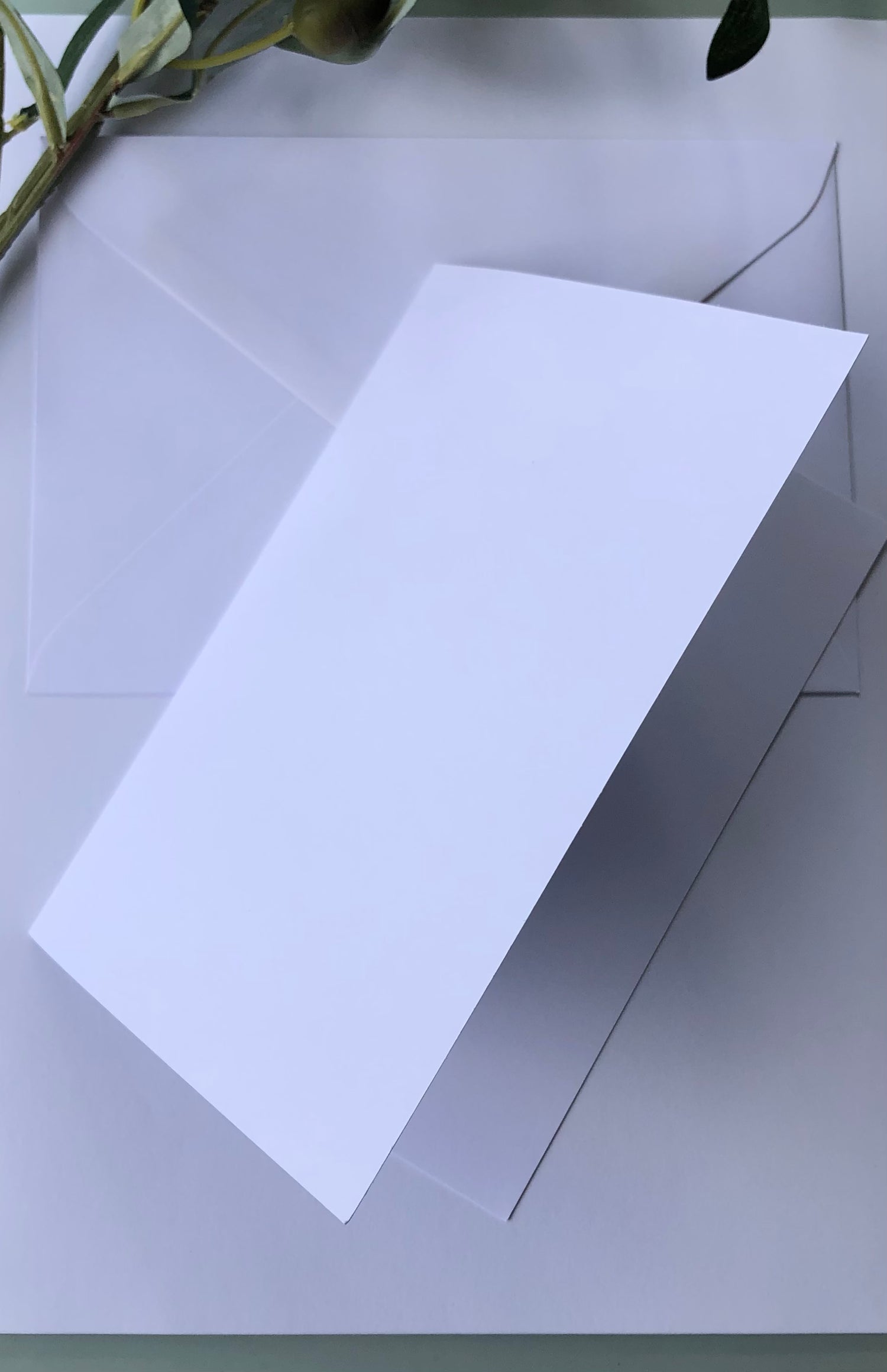 White Card and Envelopes Smooth and Scored in centre